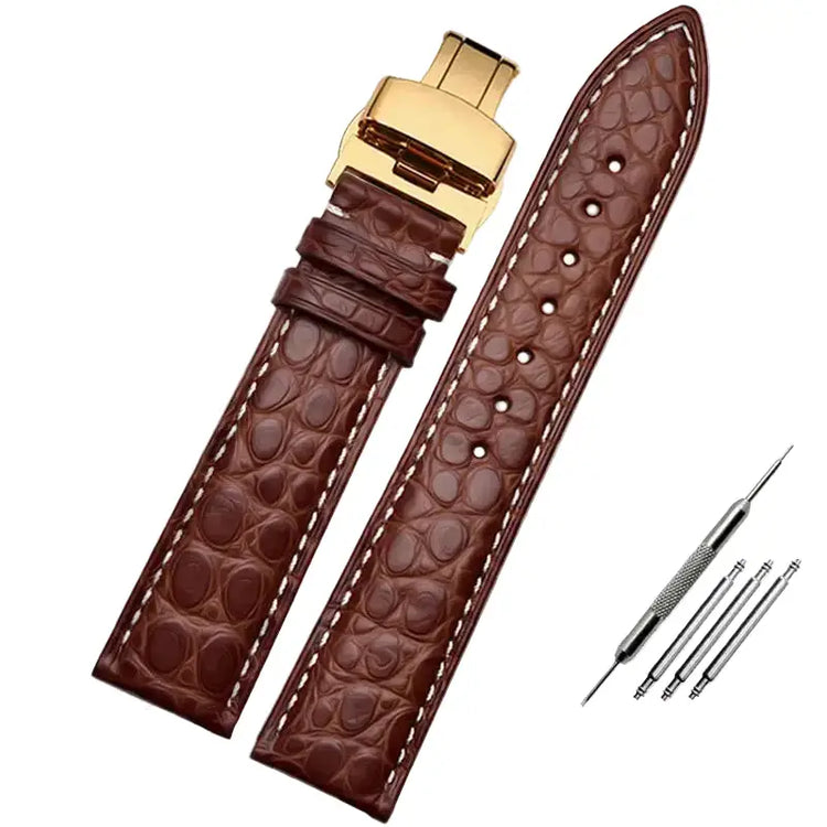 Premium Crocodile-Pattern Leather Watch Strap