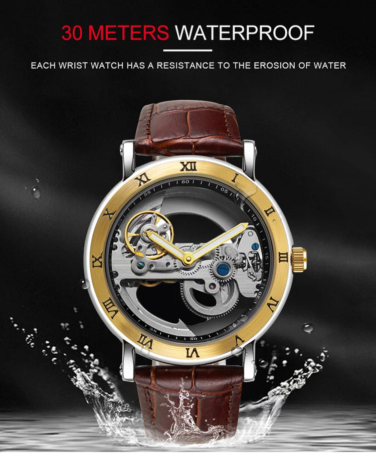 Mechanical Wristwatches Watches for Man Watches Golden Bridge Skeleton Automatic Mechanical Mens Watch reloj hombre montre homme Inspirational Watches