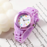 Analog Kids Watch Silicone Band Colorful Number Inspirational Watches