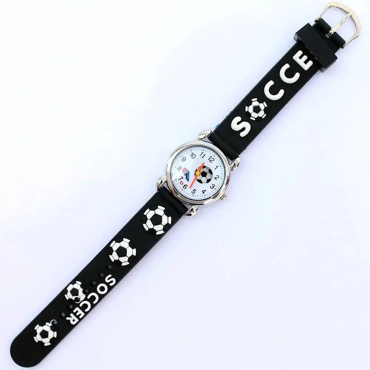 Sport Football Style 3D Watch Silicone Band Children Quartz Watch Boy Watch Girls Watch Cartoon Analog Wristwatch Inspirational Watches