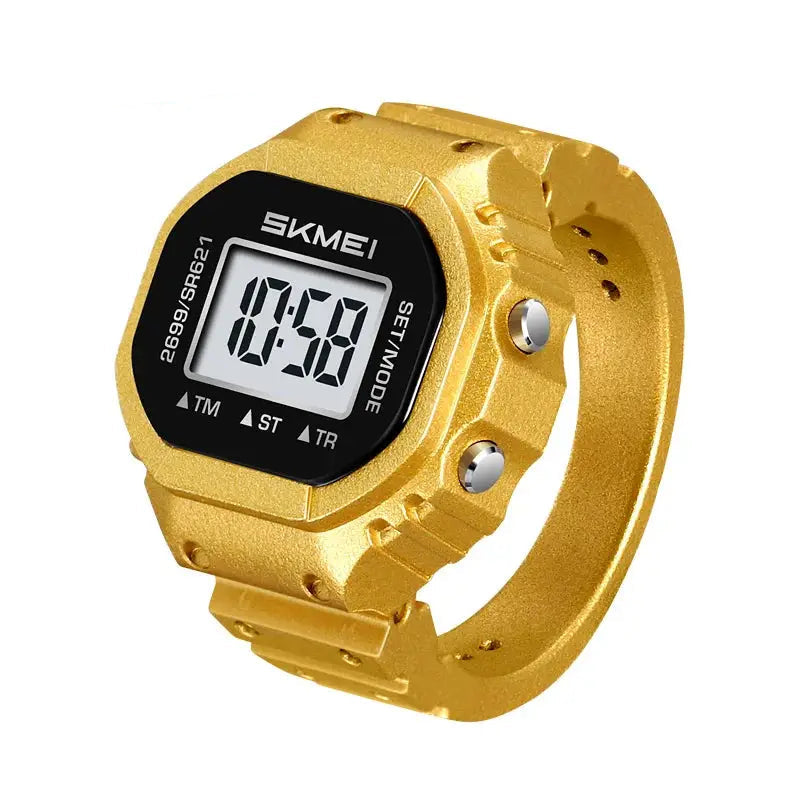 SKMEI 2699 New LED Digital Women Fashion Cool Rings Finger Watches Chronograph Plastic Watches Lady Jewelry （Cannot adjust size） Inspirational Watches