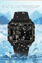Square Dual Time Electronic Watch Waterproof Inspirational Watches