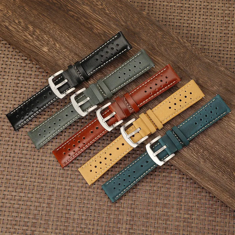 Premium Perforated Genuine Leather Watch Strap