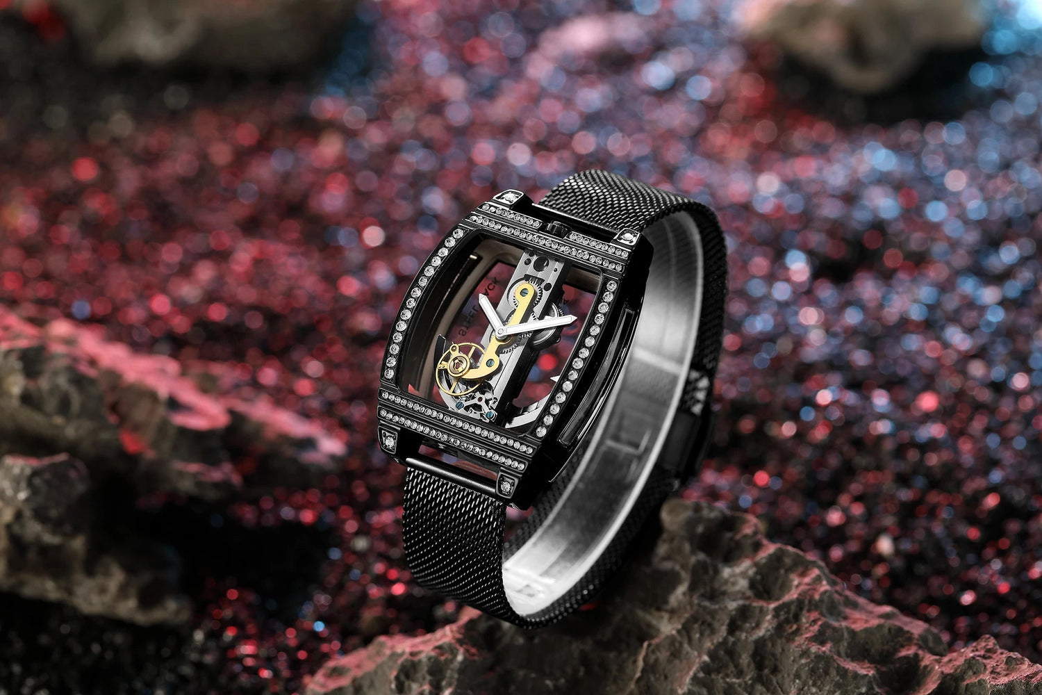 Transparent Automatic Mechanical Watch Men Steampunk Skeleton Luxury Gear Self Winding Leather Mens Clock Watches Montre Homme Inspirational Watches