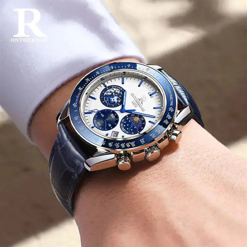 Chronograph Style Multifunction 6-Hand Big Dial Wristwatch for Business & Sports - Inspirational Watches