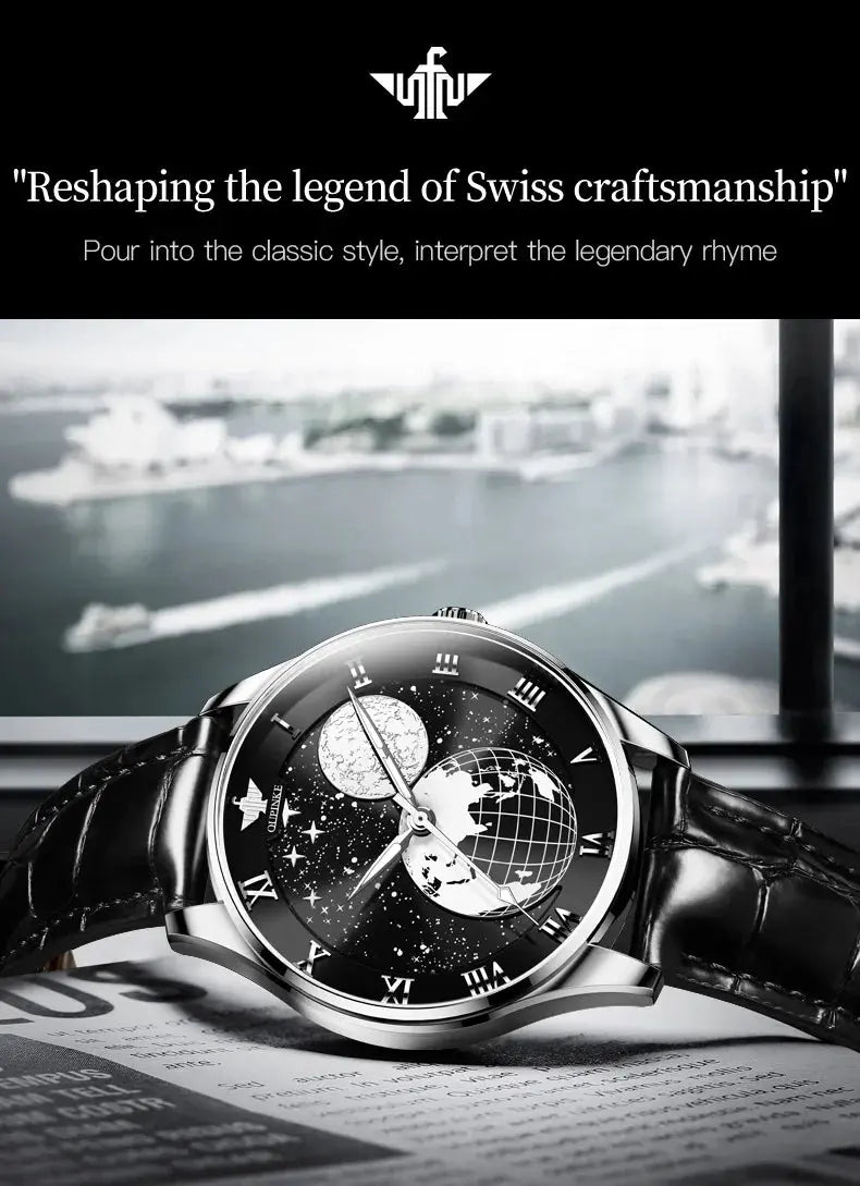 Moon Phase Starry Sky Japan Automatic Mechanical Wristwatch Inspirational Watches