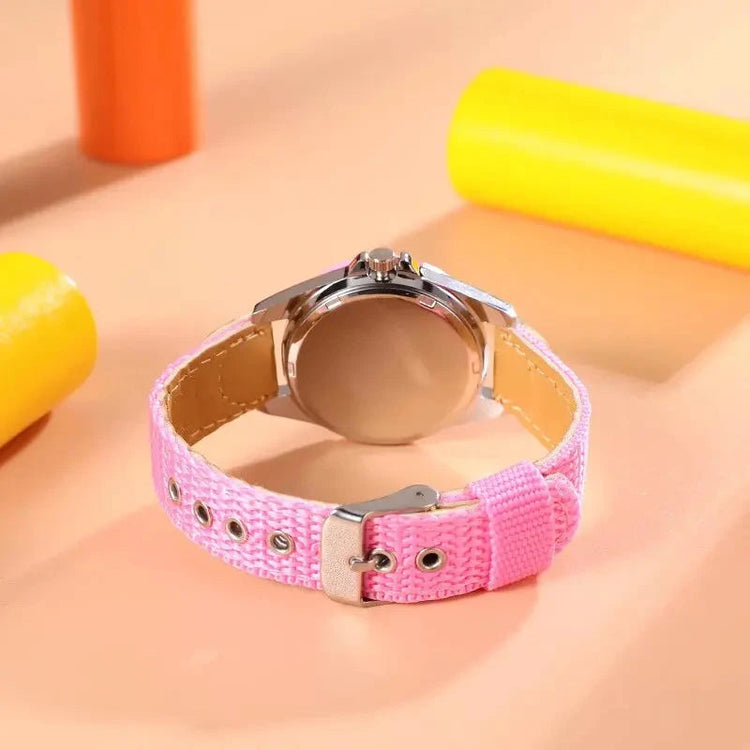 Colorful Number Kids watch Fabric Strap Inspirational Watches
