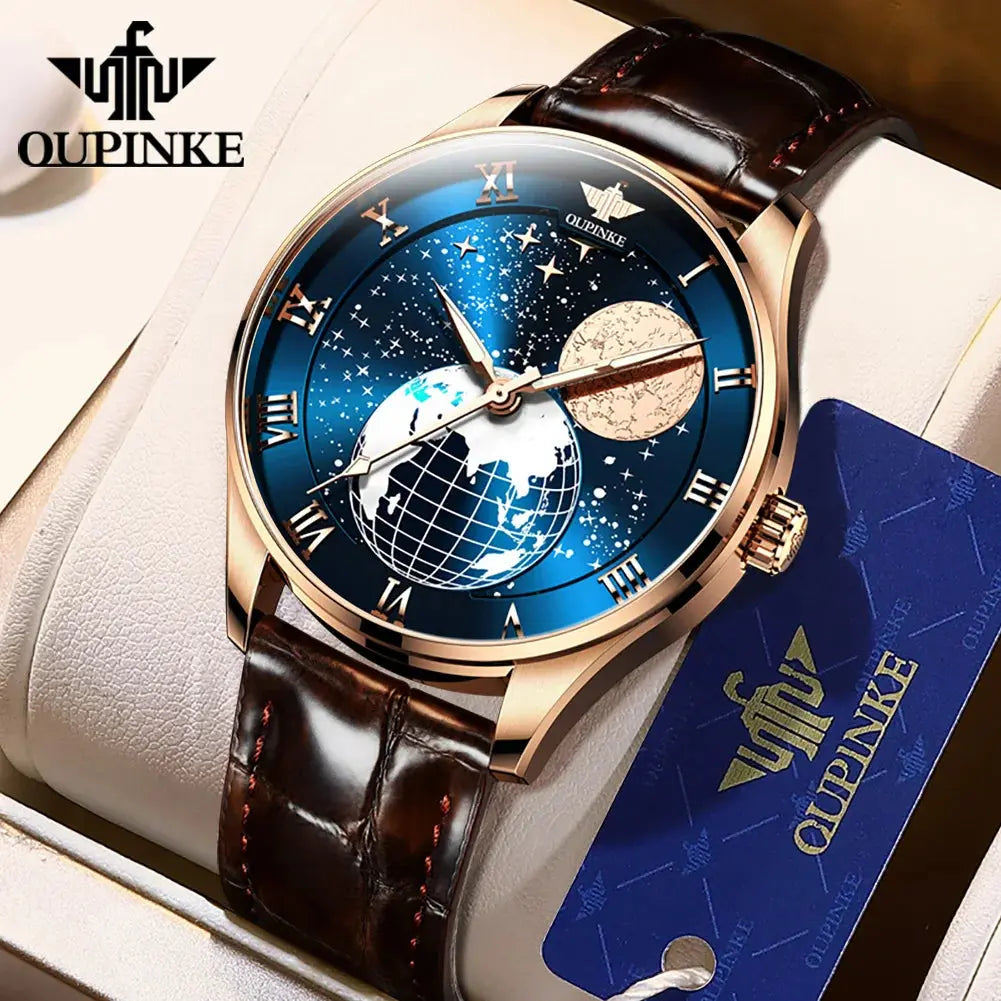 Moon Phase Starry Sky Japan Automatic Mechanical Wristwatch Inspirational Watches