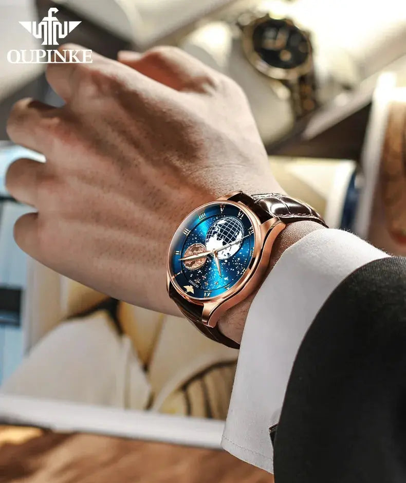 Moon Phase Starry Sky Japan Automatic Mechanical Wristwatch Inspirational Watches