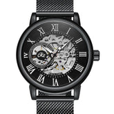 Mechanical Hand Wind Watch for Men Top Brand Luxury Fashion Skeleton Mesh Strap Wristwatch Male Clock Montre Homme Drop Shipping Inspirational Watches