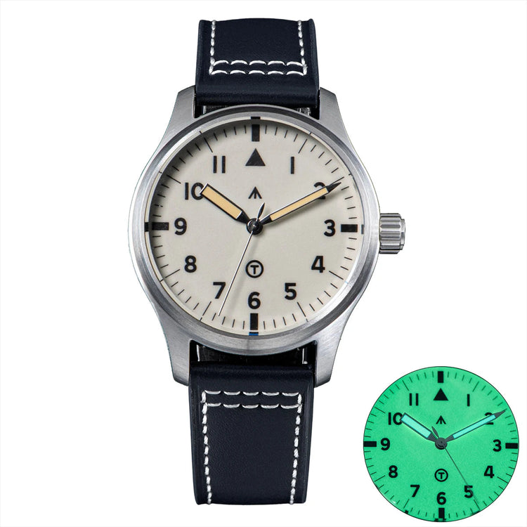 SEESTERN Watch Automatic Mechanical Wristwatches NH35 Movement Military Full Luminous Sapphire Crystal Waterproof Army Air Force Inspirational Watches