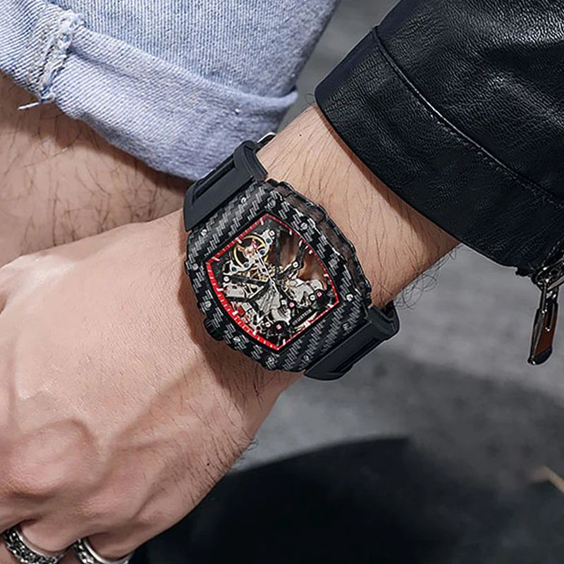 Fully automatic skeleton mechanical watch, fashionable personality, luxury hot men&