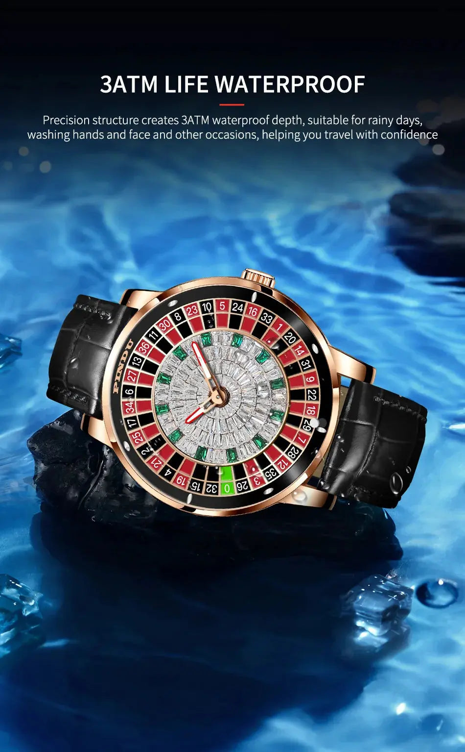 Design Automatic Mechanical Watch Movement Rotating Dial Roulette Watch - Inspirational Watches