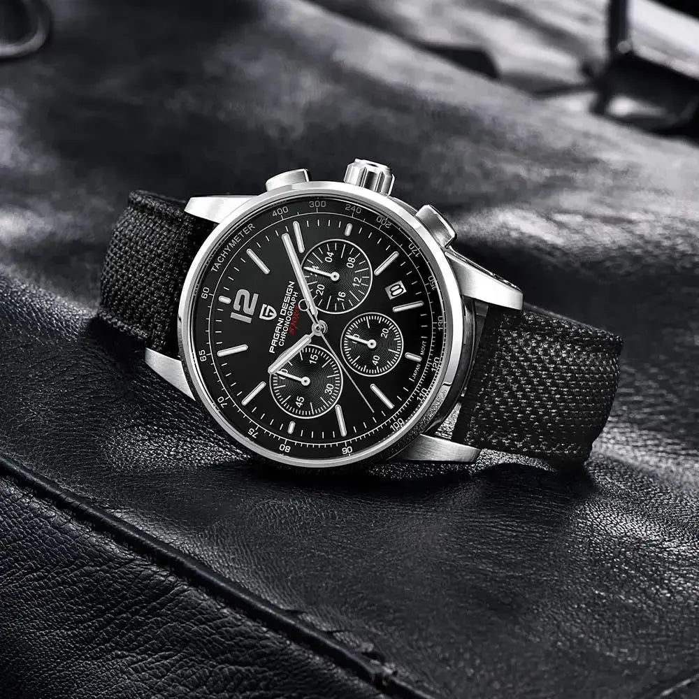 Chronograph Japan Vk63 Sport Quartz Wristwatch Sapphire Date 100m Waterproof - Inspirational Watches