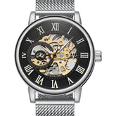 Mechanical Hand Wind Watch for Men Top Brand Luxury Fashion Skeleton Mesh Strap Wristwatch Male Clock Montre Homme Drop Shipping Inspirational Watches