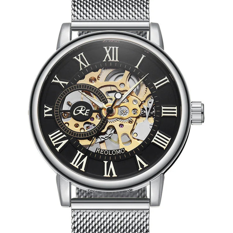 Mechanical Hand Wind Watch for Men Top Brand Luxury Fashion Skeleton Mesh Strap Wristwatch Male Clock Montre Homme Drop Shipping Inspirational Watches