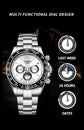 Automatic Watch with Ceramic Bezel Three Eyes Six Hands Waterproof Luminous - Inspirational Watches