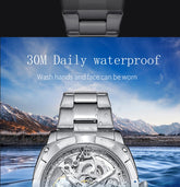 Men automatic watch luxury mechanical watches waterproof skeleton  wholesale stainless steel gift watch Inspirational Watches