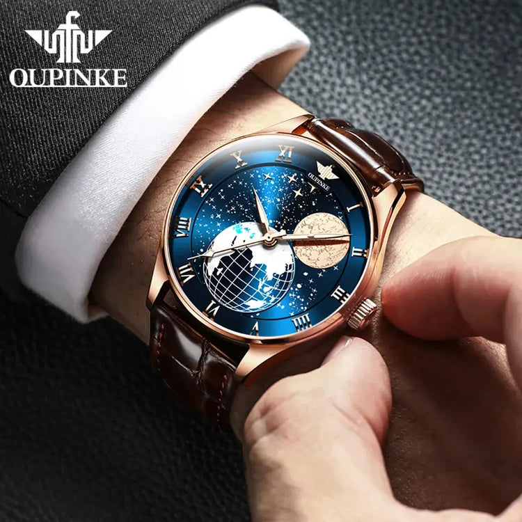 Moon Phase Starry Sky Japan Automatic Mechanical Wristwatch Inspirational Watches