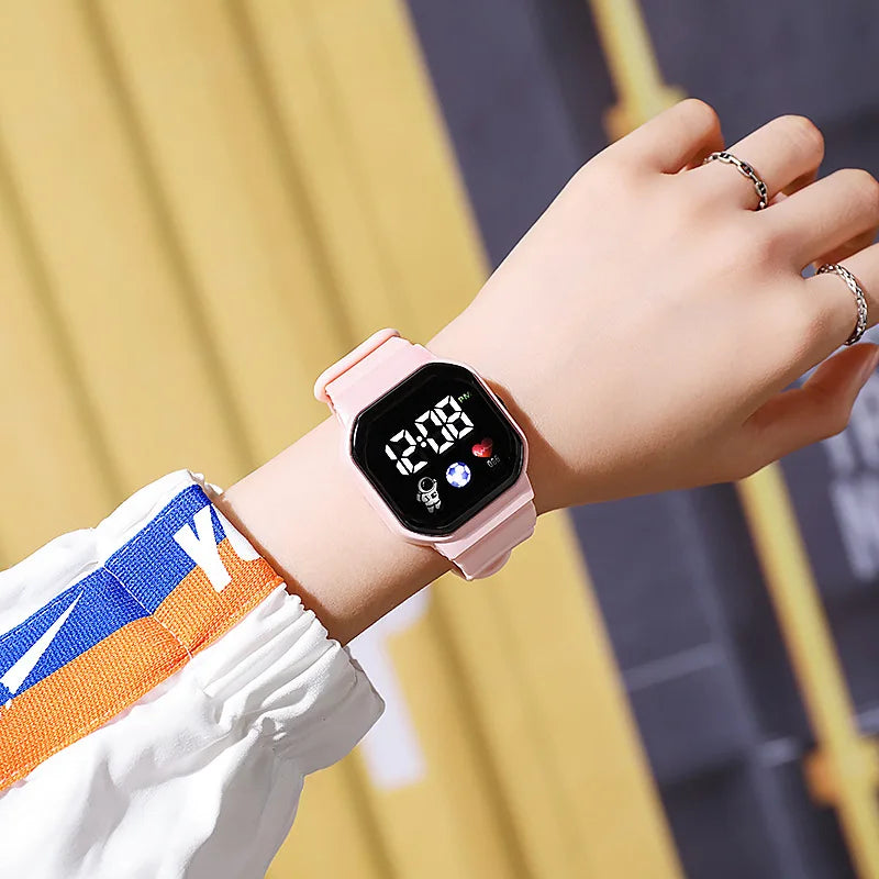 Waterproof LED Digital Kids Sport Watch Silicone Strap Inspirational Watches