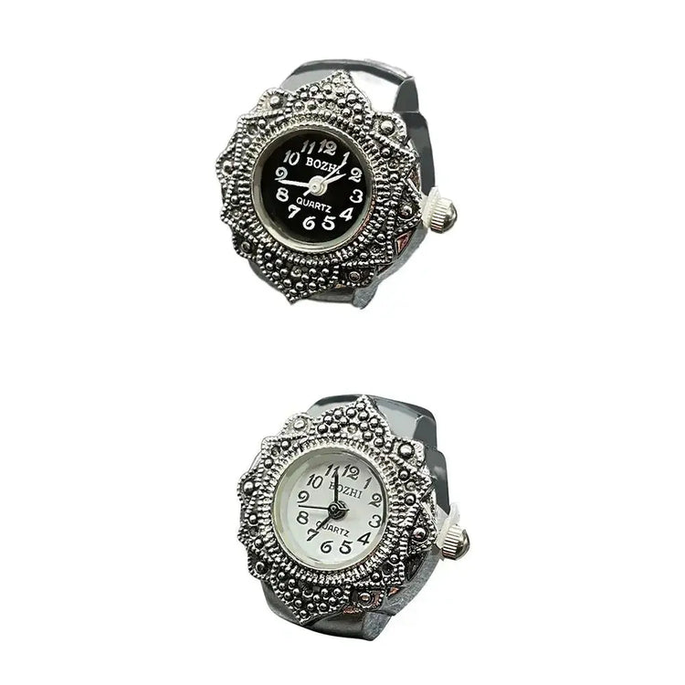 New Jewelry Clock Fashion Round Quartz Finger Rings Elastic Stretchy Rings Ring Watch Digital Watch Inspirational Watches