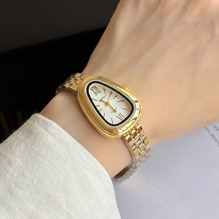 Brand Snake Head Dial Women Watch Luxury Ladies Quartz Watches Droplet Shaped Roman Numeral Steel Strap Wristwatches Gift Clock Inspirational Watches