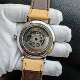Skeleton Mechanical Watches Men Fashion Wristwatch Male Leather Watchband Man Clock Inspirational Watches