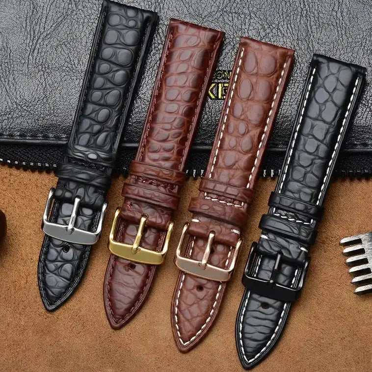 Premium Crocodile-Pattern Leather Watch Strap