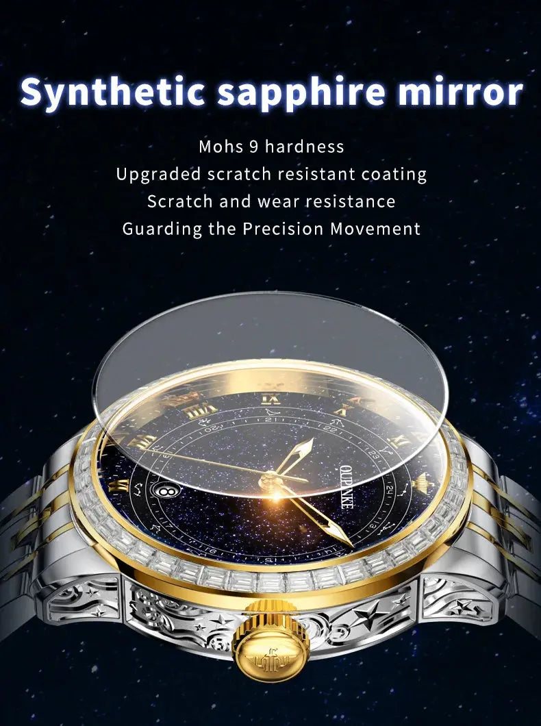 Original Automatic Watch for Men Luxury Japanese Diamond Luminous Inspirational Watches