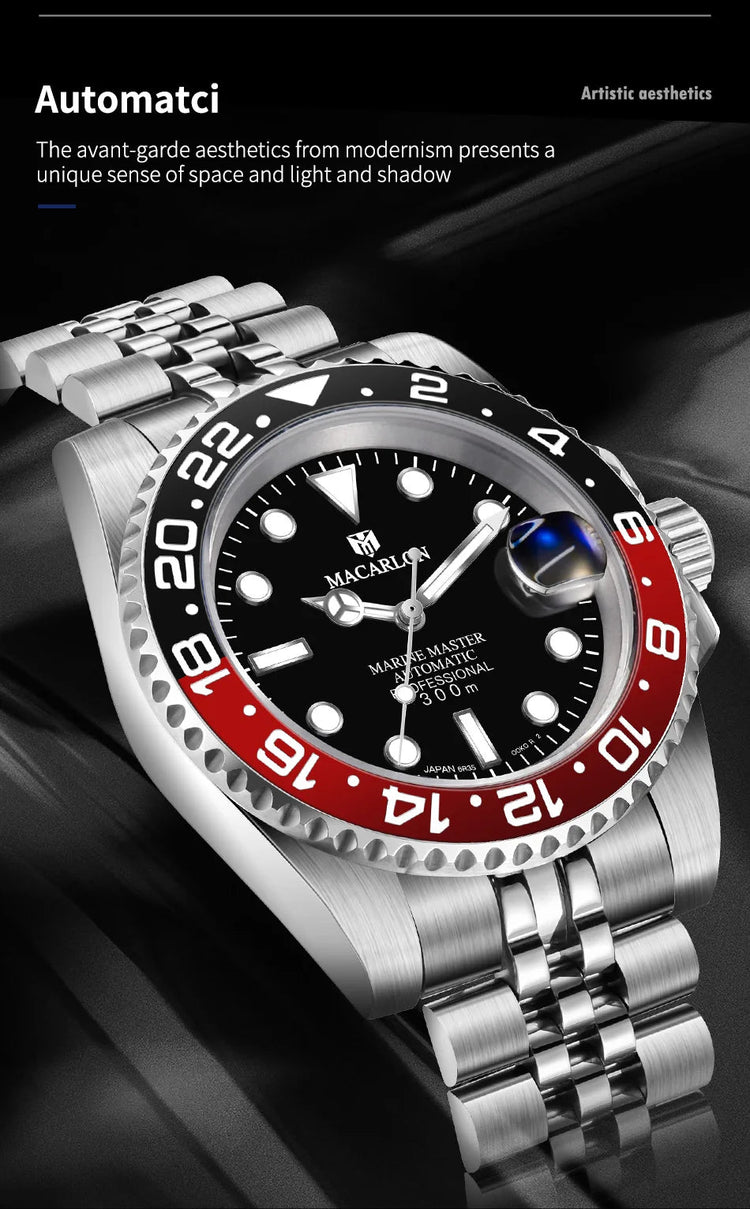 MACARLON Design 2026 New NH35 Mechanical Watch Men 41mm Sapphire Glass Luminous Stainless Steel 300M Waterproof Automatic Watch Inspirational Watches