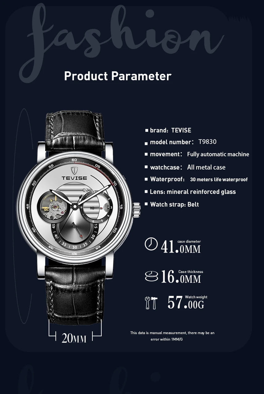 Automatic Mechanical Skeleton Watch Leather Strap Inspirational Watches