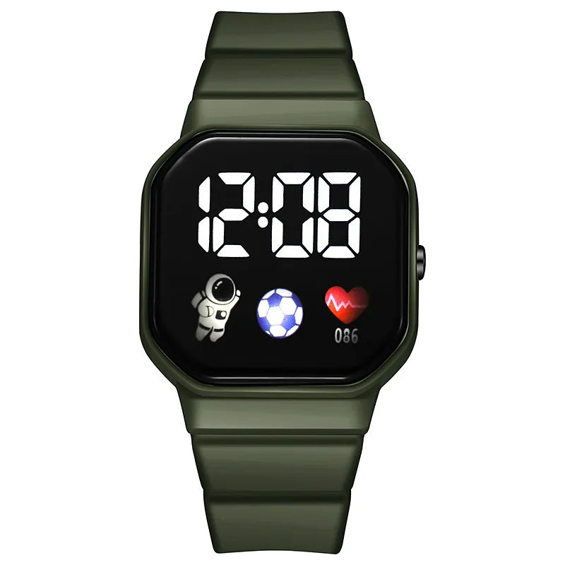 Waterproof LED Digital Kids Sport Watch Silicone Strap Inspirational Watches