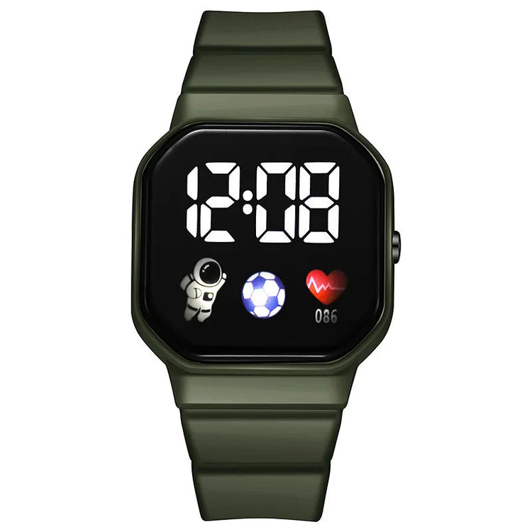 Waterproof LED Digital Kids Sport Watch Silicone Strap Inspirational Watches
