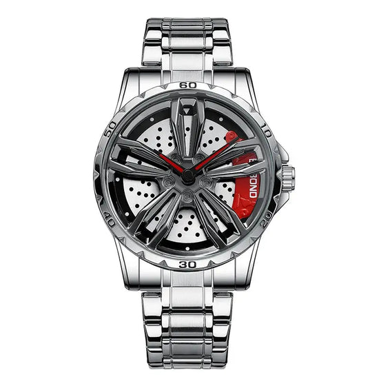 Automotive Wheel Hub Watch with 360° rotating racing dial