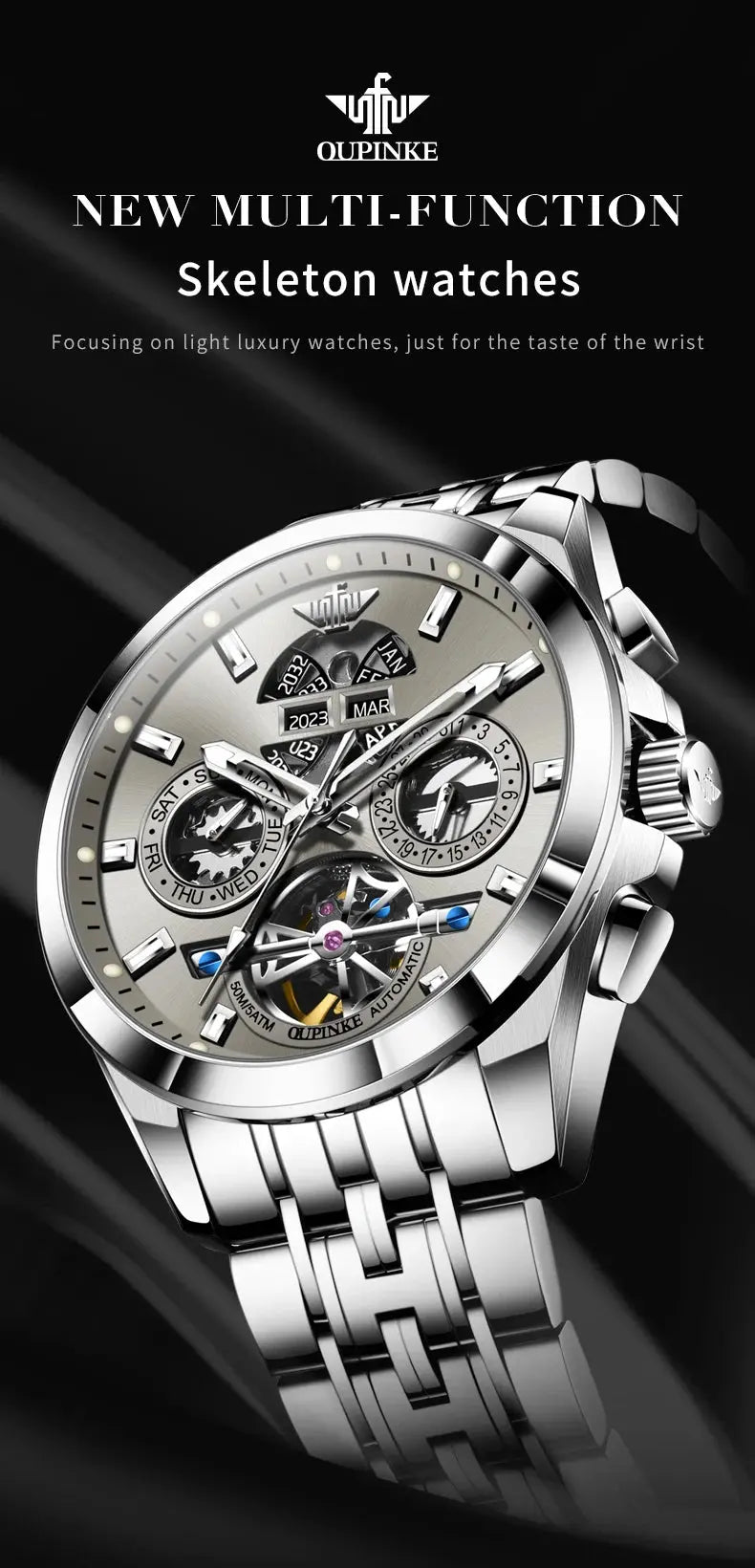 Automatic Luxury Waterproof Hollow Skeleton Watch - Inspirational Watches