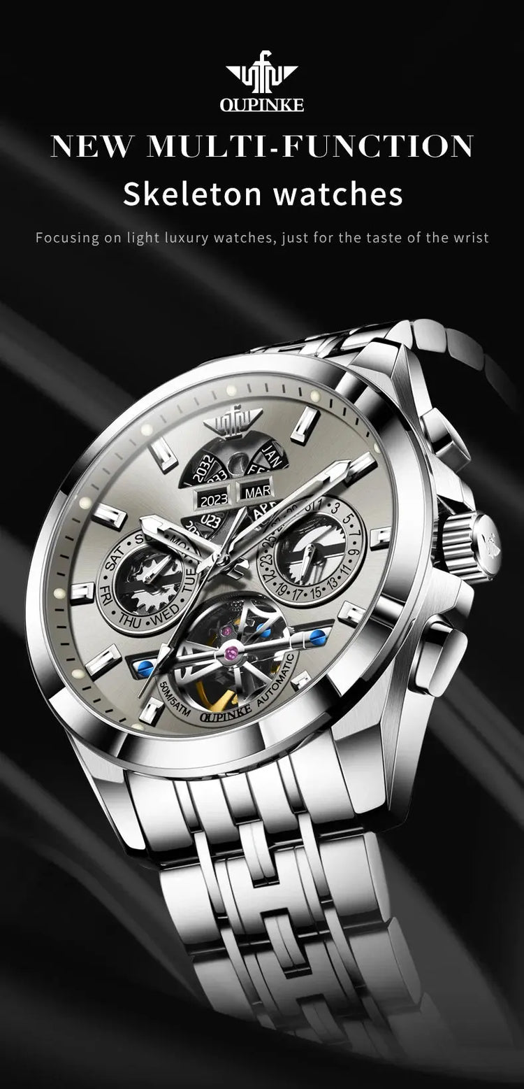 Automatic Luxury Waterproof Hollow Skeleton Watch - Inspirational Watches