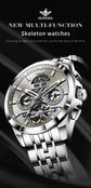 Automatic Luxury Waterproof Hollow Skeleton Watch - Inspirational Watches