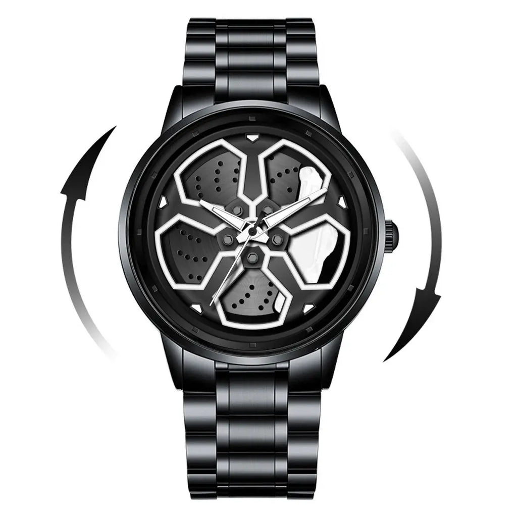 Original Wheel Rotating Black Fashion watches Inspirational Watches
