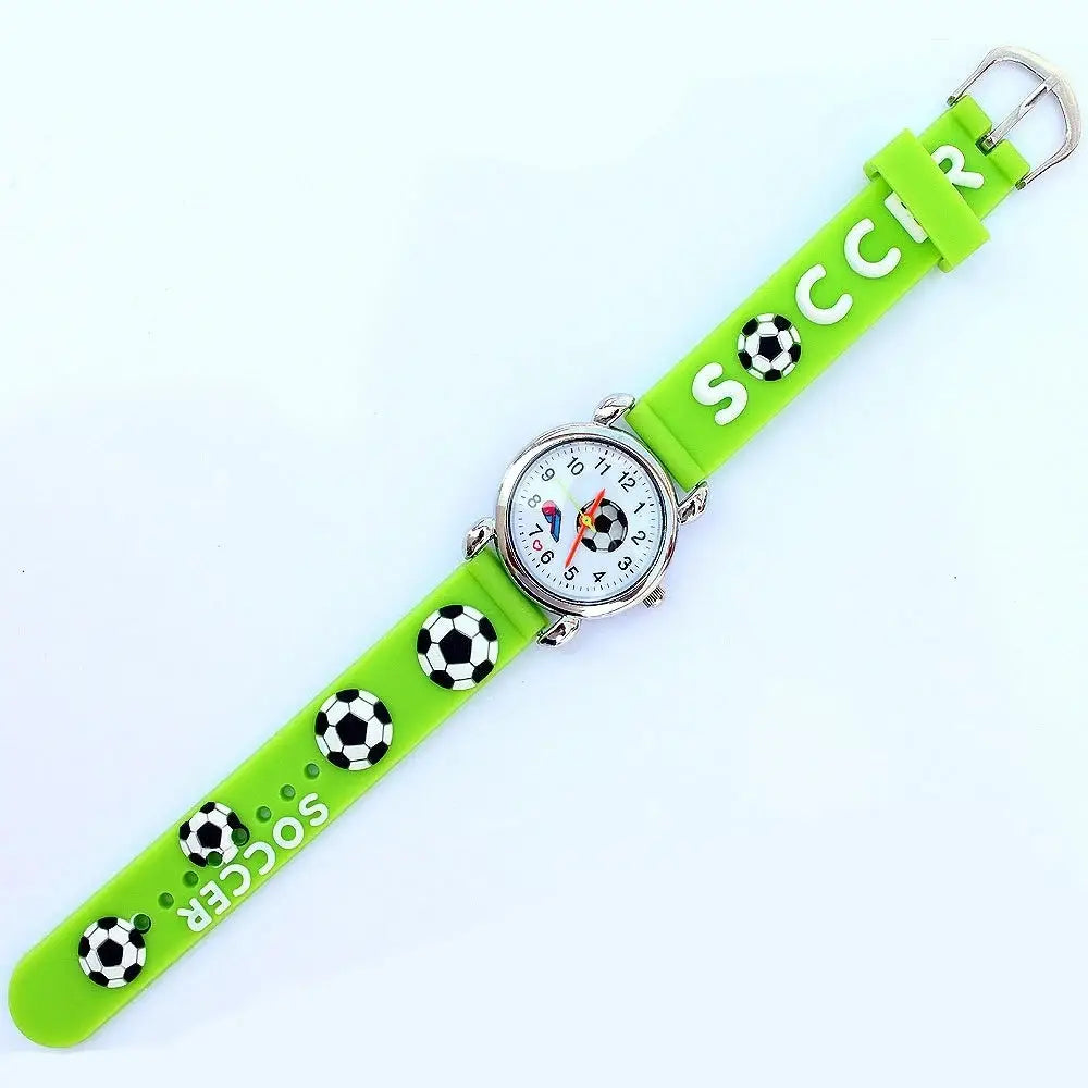 Sport Football Style 3D Watch Silicone Band Children Quartz Watch Boy Watch Girls Watch Cartoon Analog Wristwatch Inspirational Watches