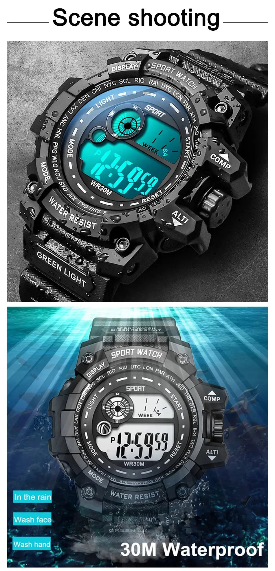 LED Digital Luminous Fashion Sport Waterproof Watches For Man Date Army Military Clock - Inspirational Watches