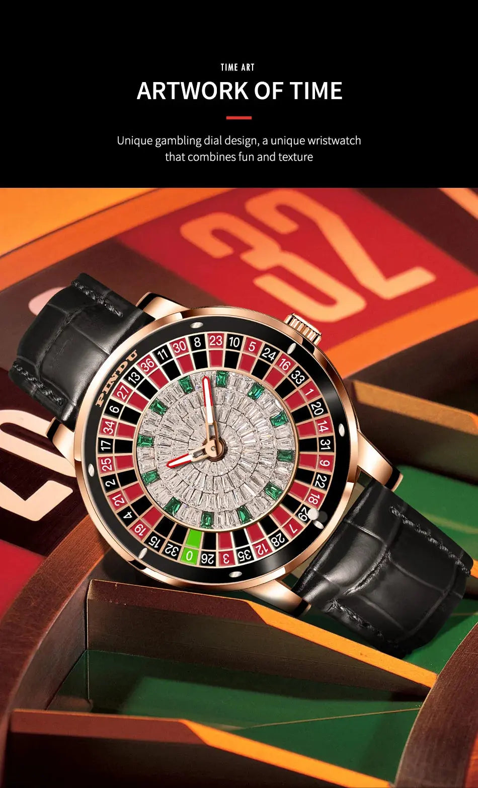 Design Automatic Mechanical Watch Movement Rotating Dial Roulette Watch - Inspirational Watches