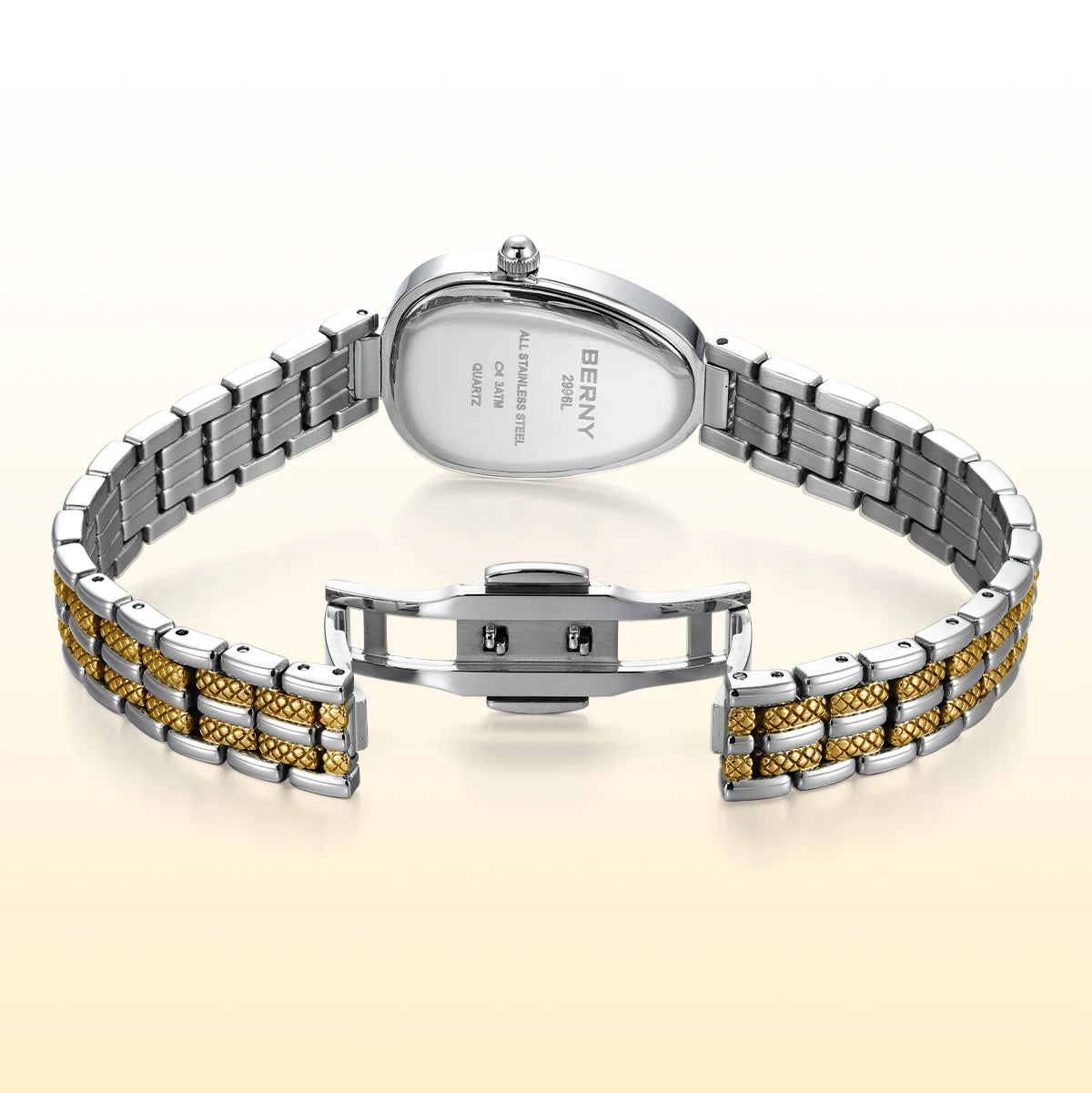BERNY Snake-shaped Watch for Women Quartz Miyota 2035 Fashion Jewelry Bracelet Silver Gold Ladies Wristwatch Luxury Gift Watches Inspirational Watches