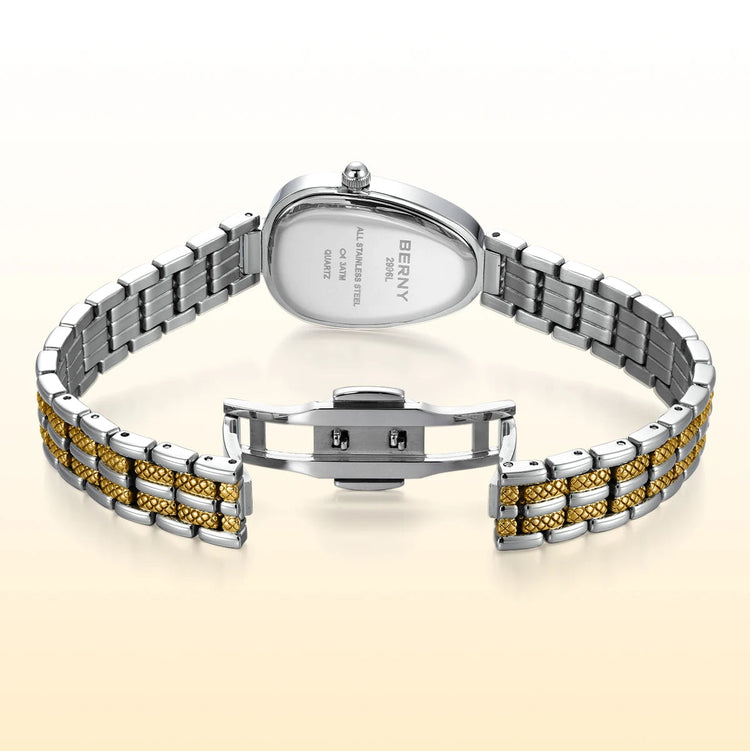BERNY Snake-shaped Watch for Women Quartz Miyota 2035 Fashion Jewelry Bracelet Silver Gold Ladies Wristwatch Luxury Gift Watches Inspirational Watches