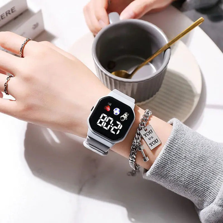 Waterproof LED Digital Kids Sport Watch Silicone Strap Inspirational Watches