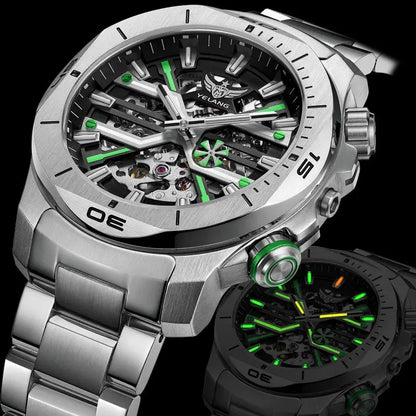 44mm Vintage Dial Luxury Sapphire Automatic Mechanical Waterproof Inspirational Watches