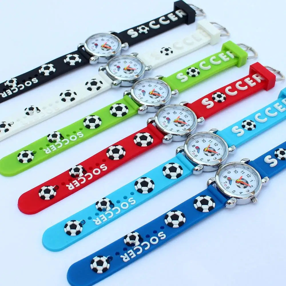 Sport Football Style 3D Watch Silicone Band Children Quartz Watch Boy Watch Girls Watch Cartoon Analog Wristwatch Inspirational Watches