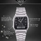 Stainless Steel LED Digital Dual Display Clock Unisex Waterproof Sports Quartz Inspirational Watches