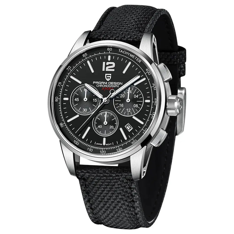 Chronograph Japan Vk63 Sport Quartz Wristwatch Sapphire Date 100m Waterproof - Inspirational Watches