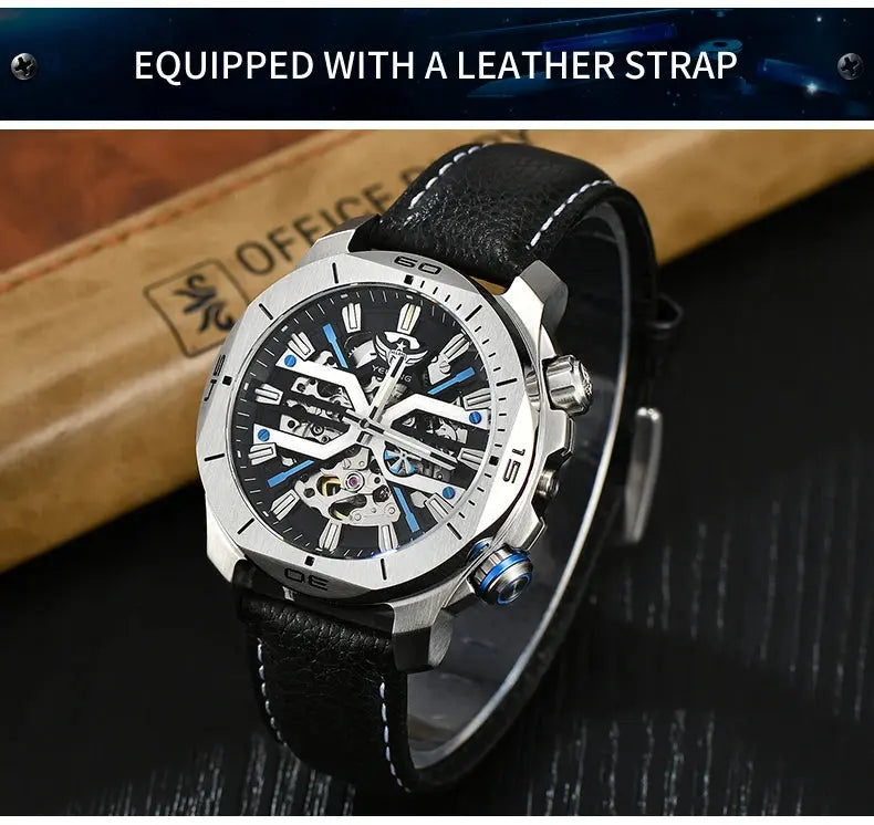 44mm Vintage Dial Luxury Sapphire Automatic Mechanical Waterproof Inspirational Watches