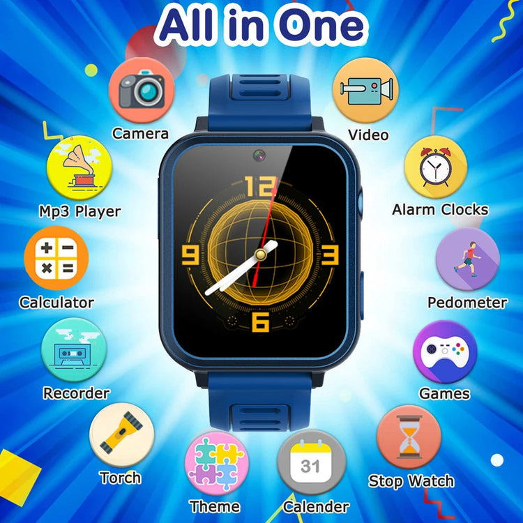 24 Games Kids Music Play Pedometer Tracker Time Display Video Audio Record Torch Smartwatch Inspirational Watches